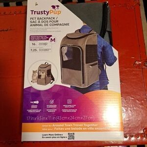 Rusty Gray and Black Pet Backpack - Medium